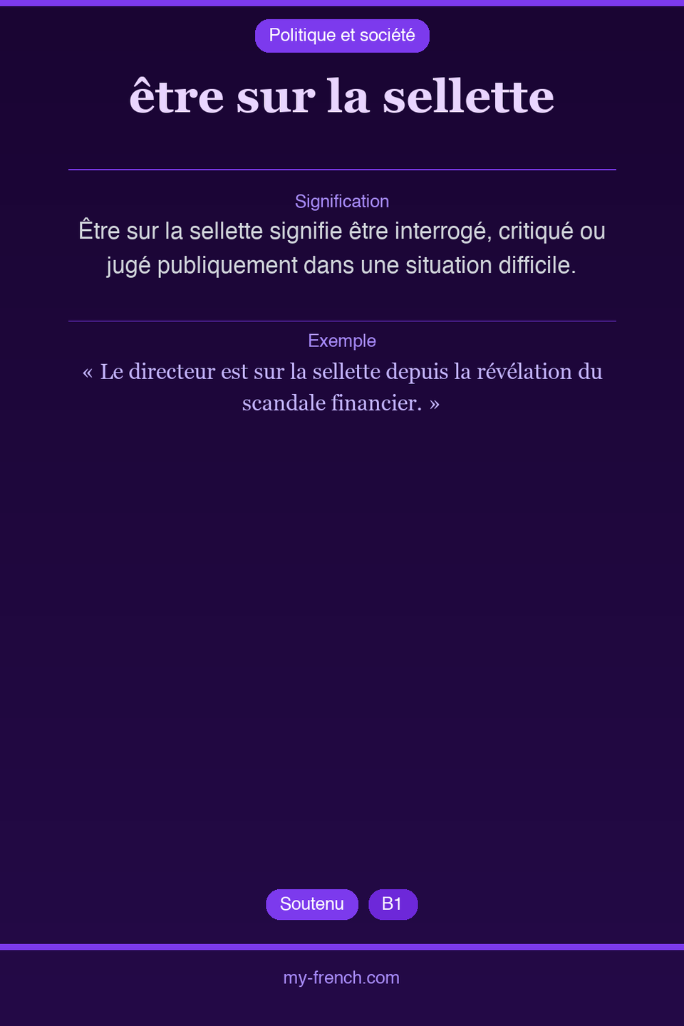 être sur la sellette : que veut dire cette expression ?