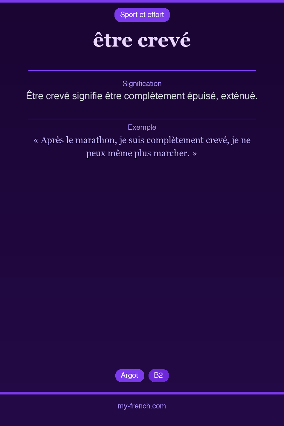 être crevé : que veut dire cette expression ?