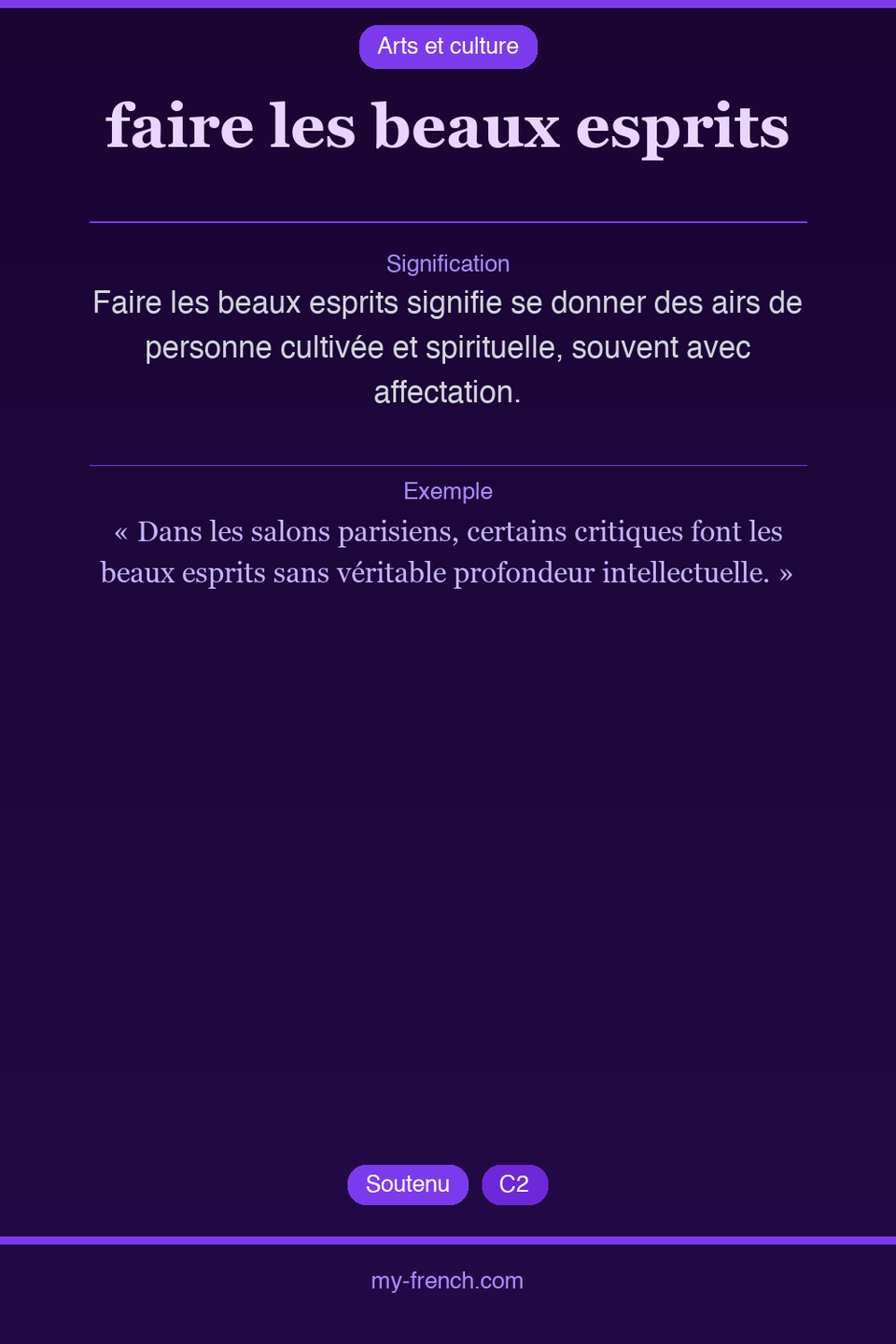 faire les beaux esprits : que veut dire cette expression ?