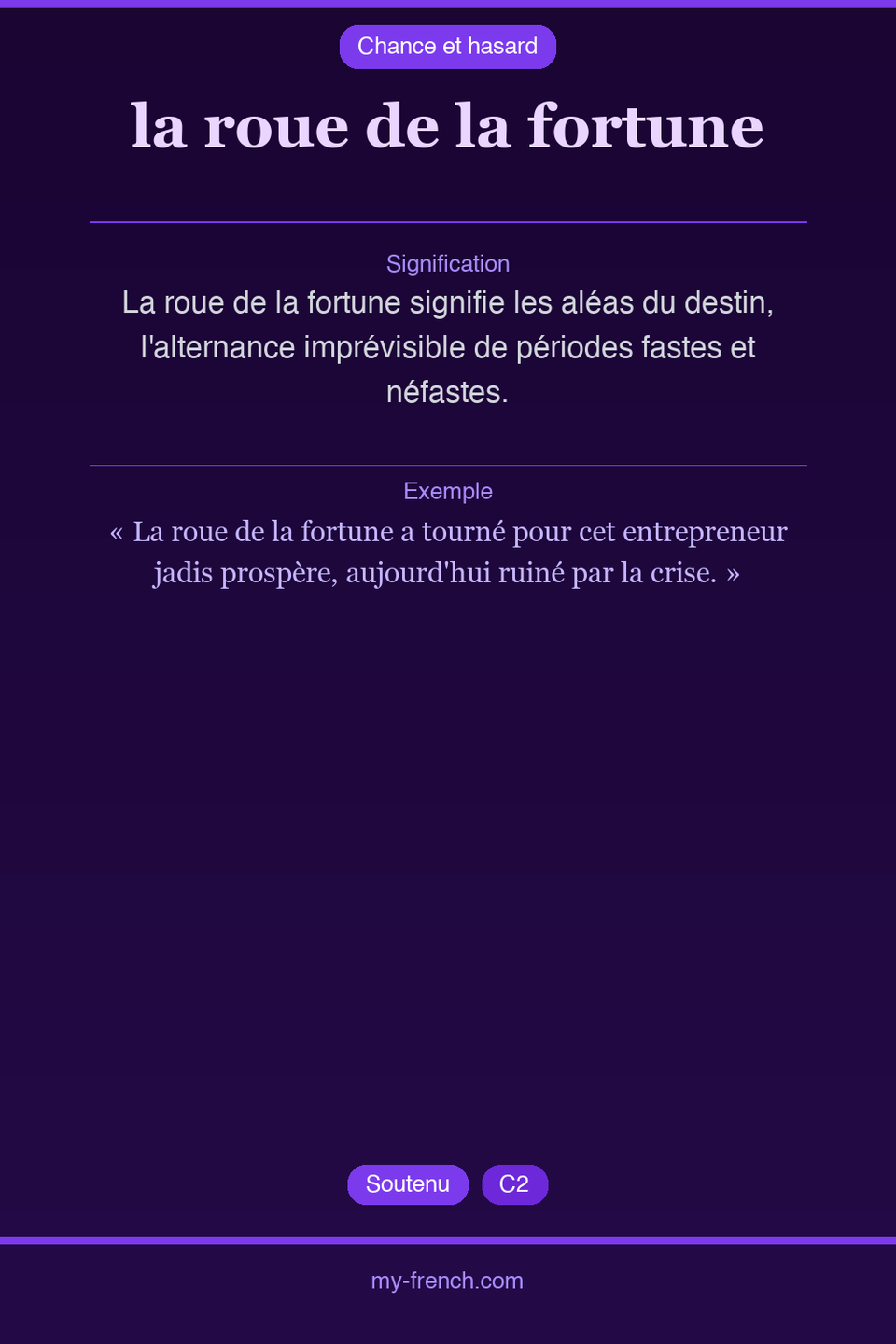 la roue de la fortune : que veut dire cette expression ?