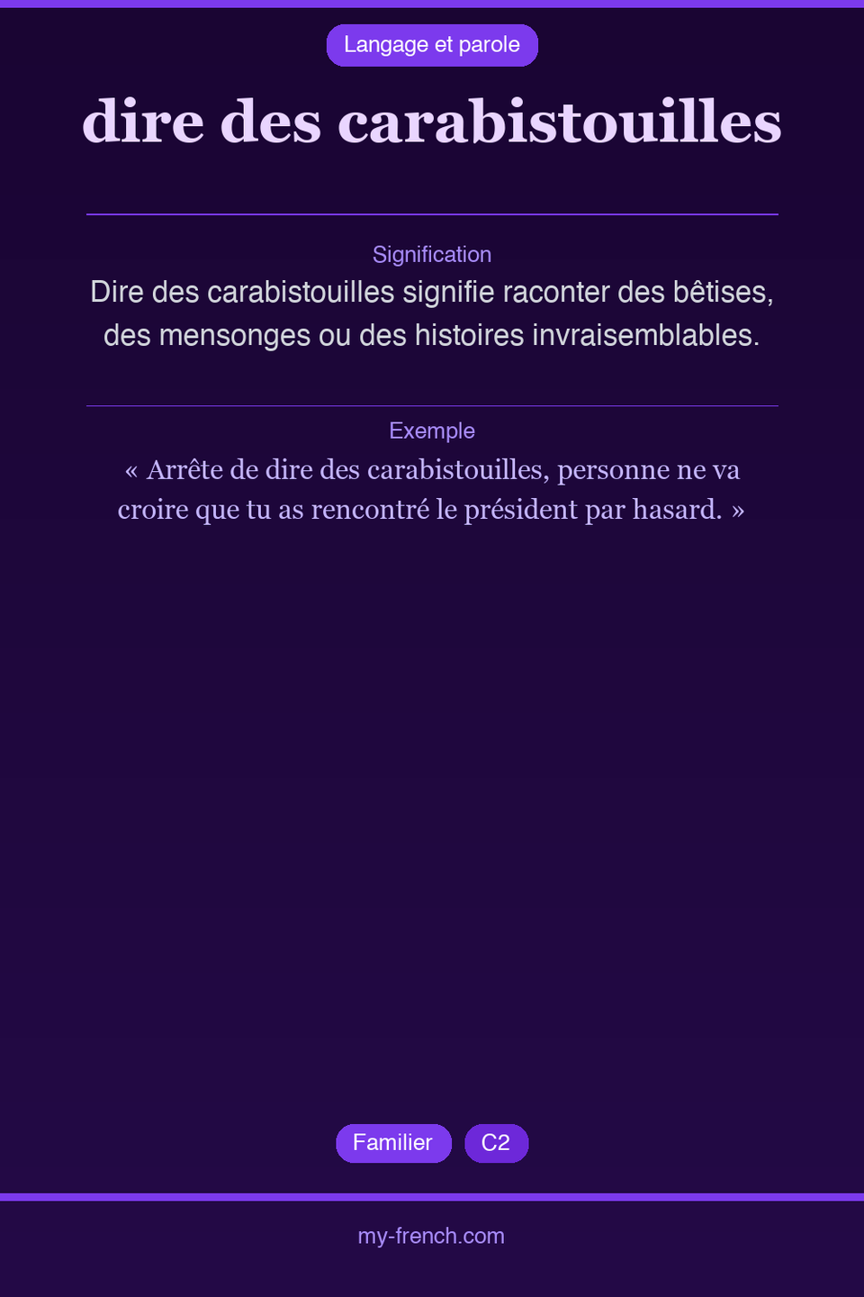 dire des carabistouilles : que veut dire cette expression ?