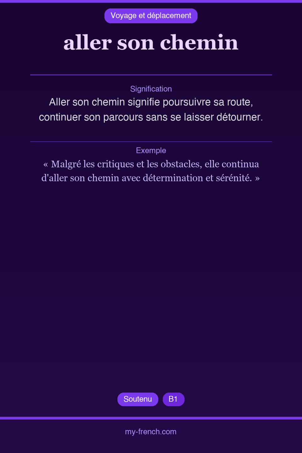 aller son chemin : que veut dire cette expression ?