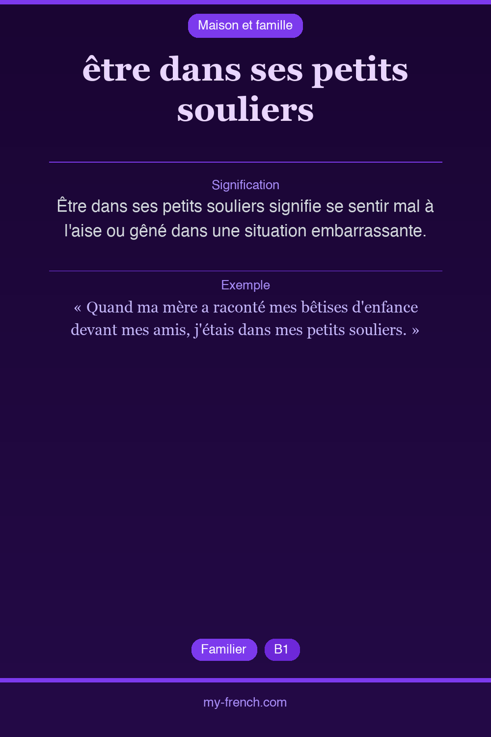 être dans ses petits souliers : que veut dire cette expression ?