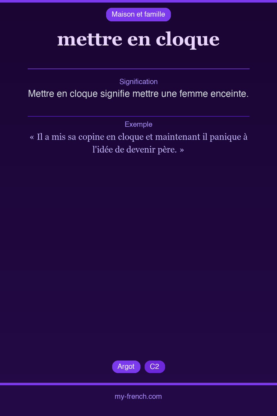 mettre en cloque : que veut dire cette expression ?