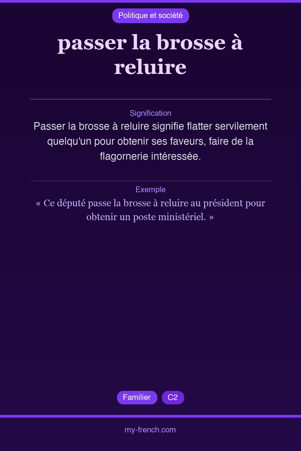 passer la brosse à reluire : que veut dire cette expression ?