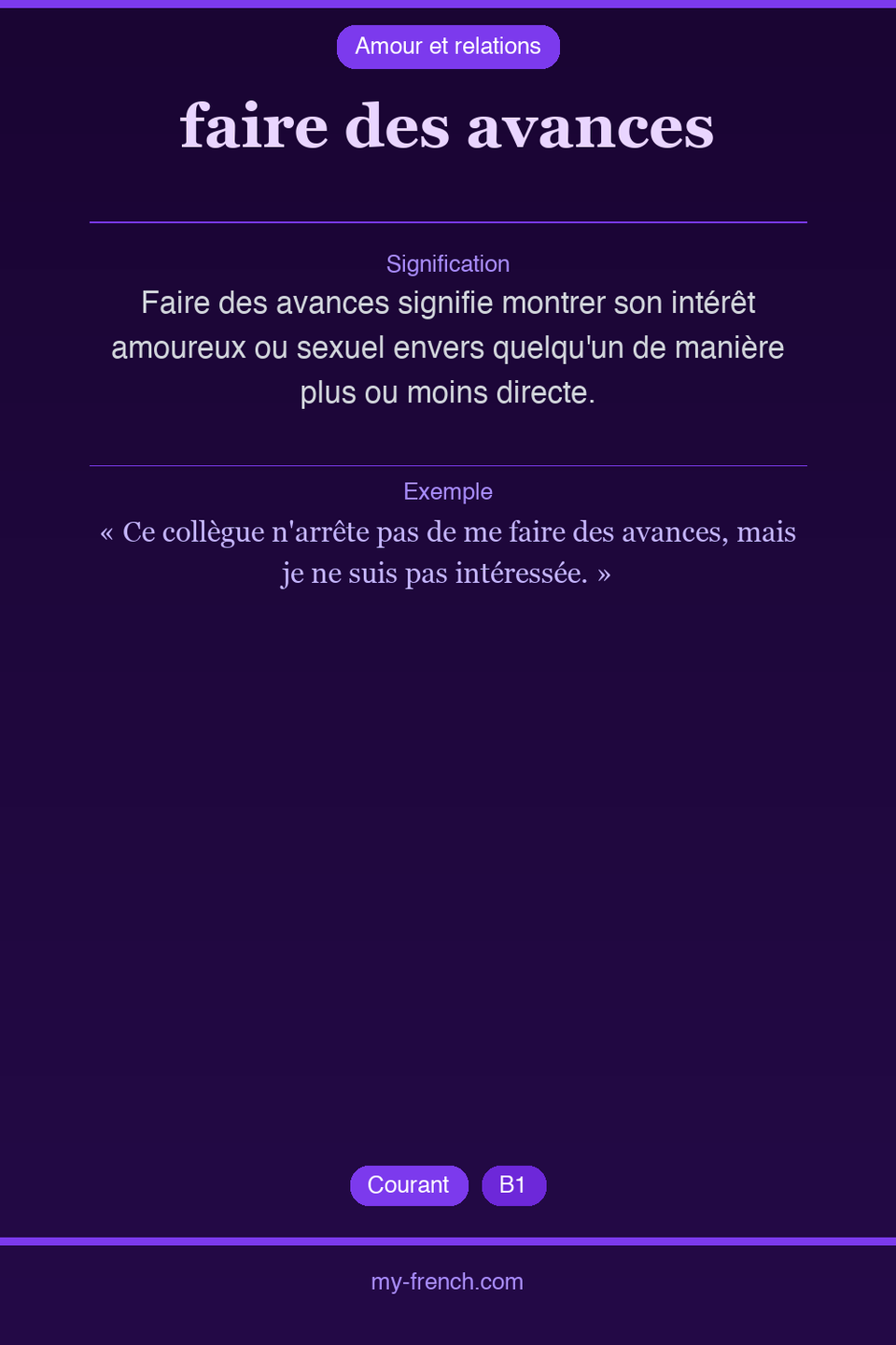 faire des avances : que veut dire cette expression ?