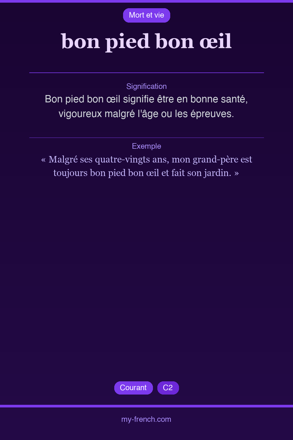 bon pied bon œil : que veut dire cette expression ?