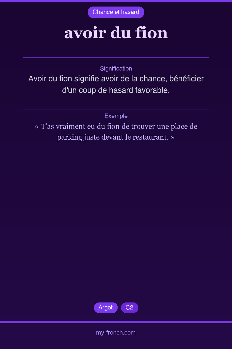 avoir du fion : que veut dire cette expression ?