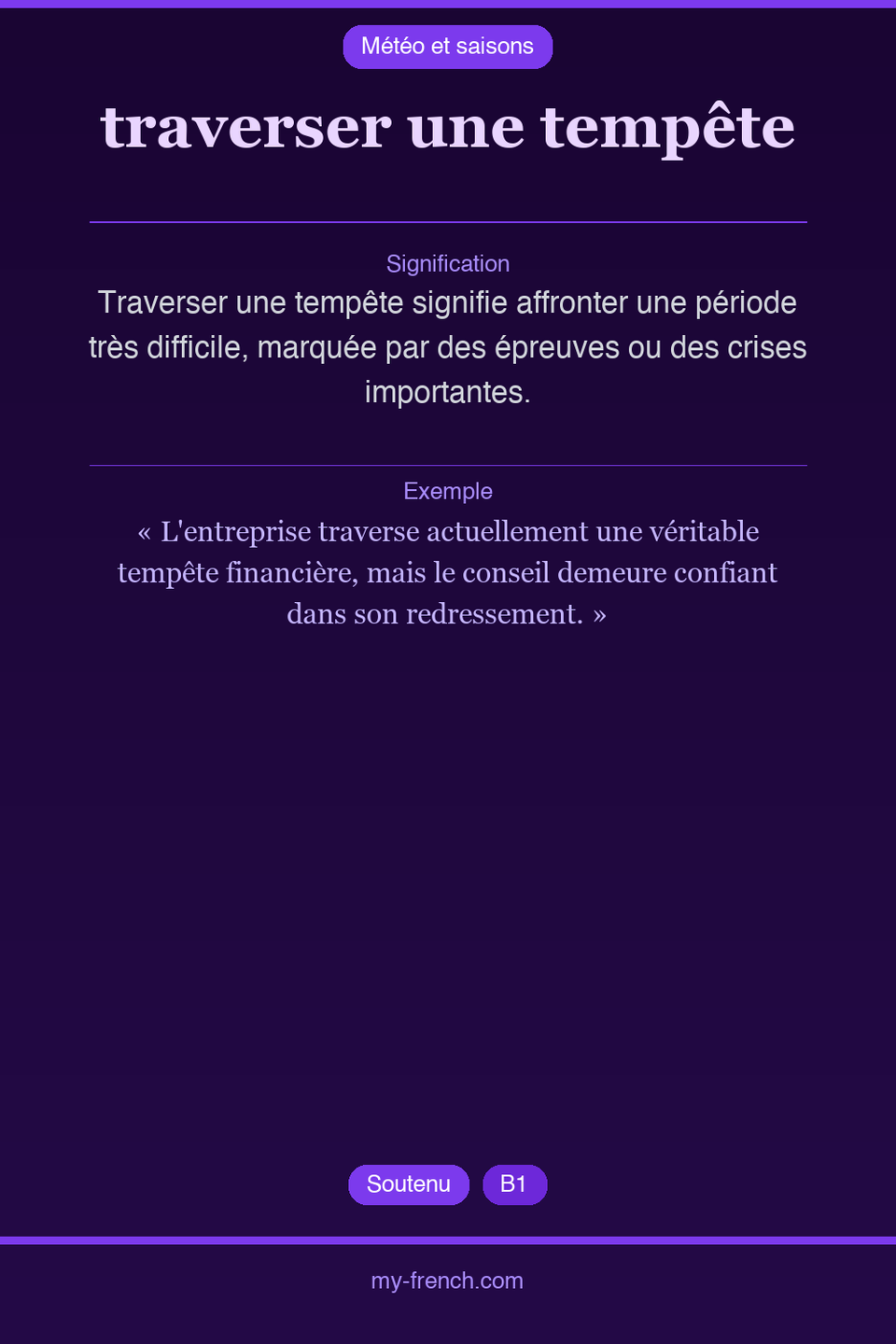 traverser une tempête : que veut dire cette expression ?