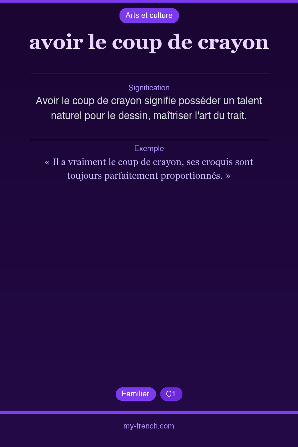avoir le coup de crayon : que veut dire cette expression ?