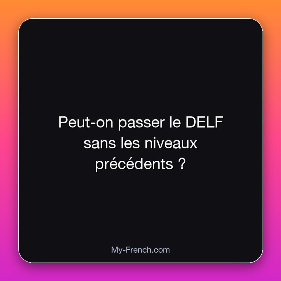 Peut-on passer le DELF sans les niveaux précédents ?