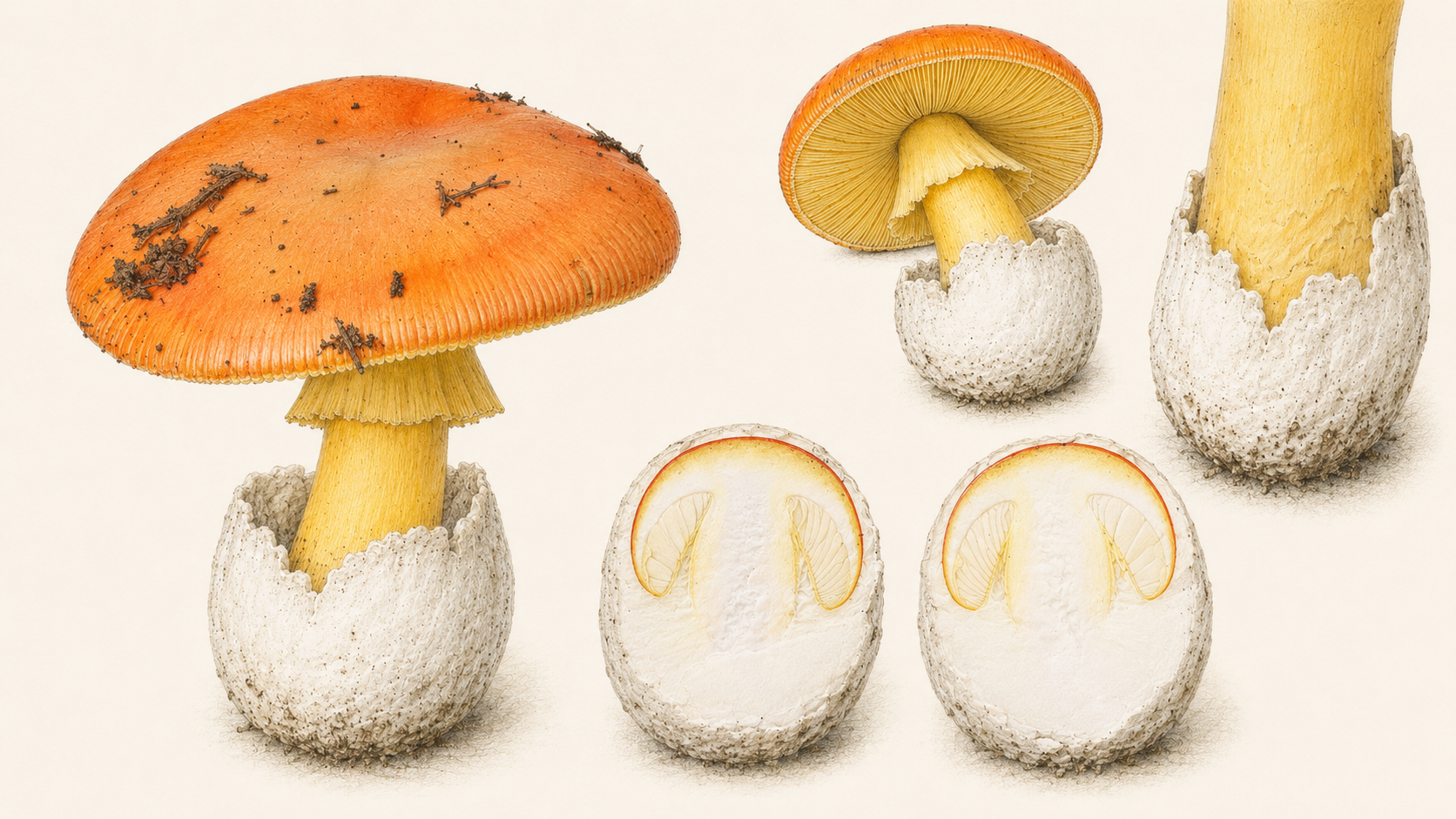 Amanita caesarea plate