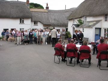 An open-air church service