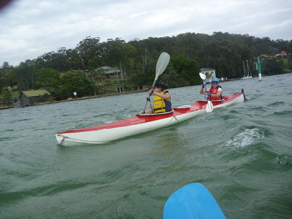 Mary and Marie kayaking to National Park