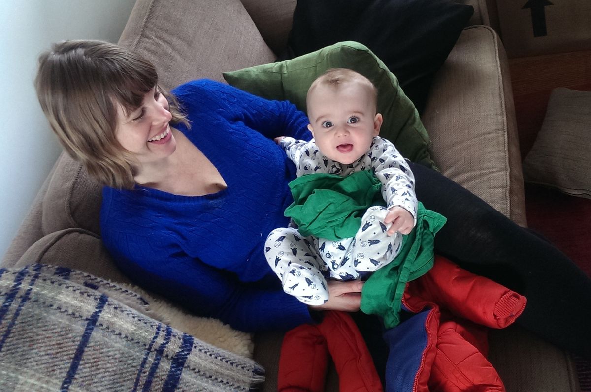 Jacqui and 'King Louis' in their new home