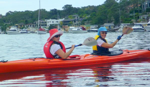 Short kayak with Mary and Caryl
