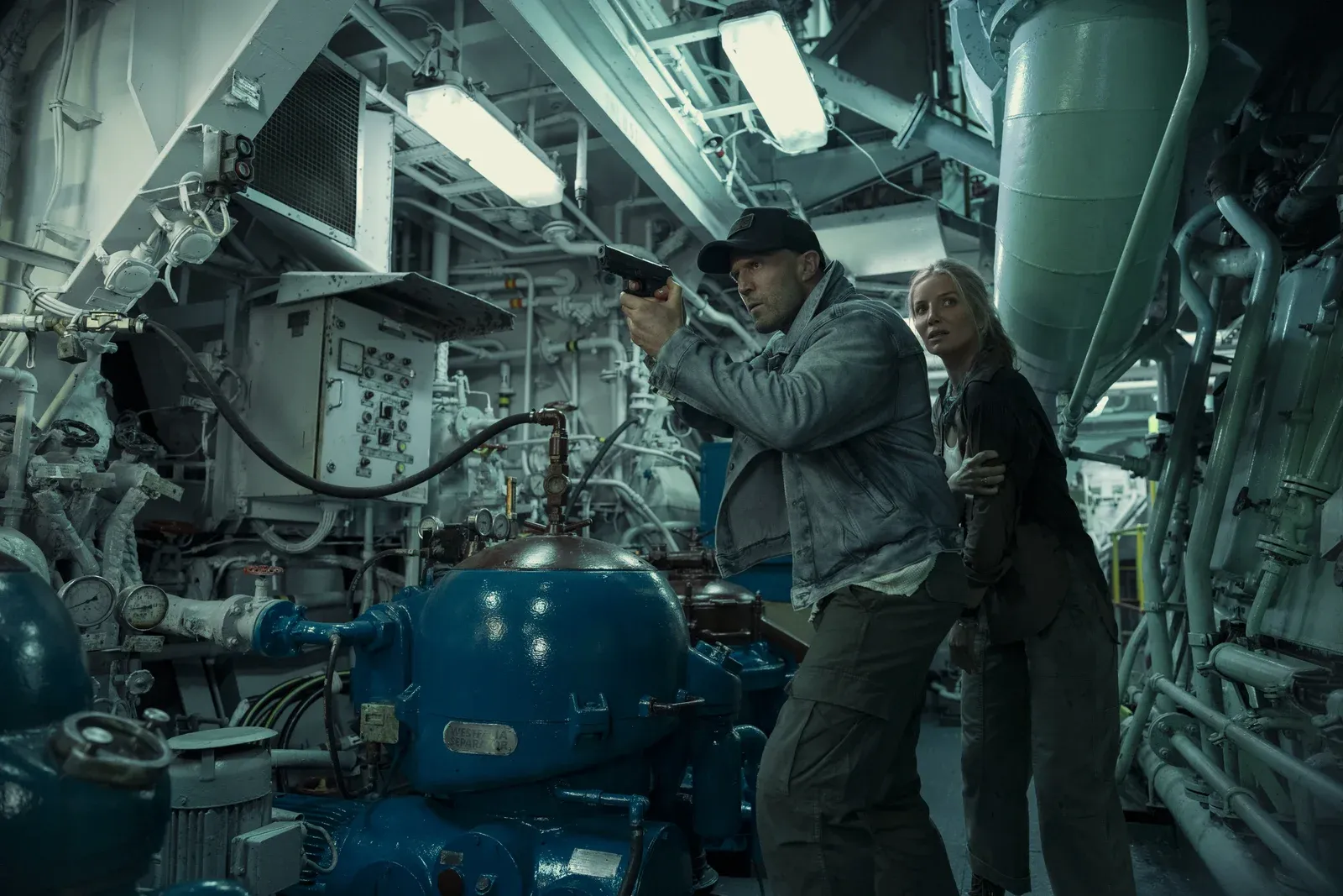 Jason Statham and Annabelle Wallis are hopelessly lost in the dire film Mutiny.