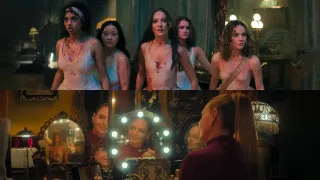Avantika, Lana Condor, Maddie Ziegler, Millicent Simmonds, and Iris Apatow face off against Uma Thurman in the film Pretty Lethal.