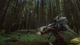 A high-speed horse chase in the film Hope