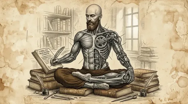 Scribe in padmasana - adobe firefly generated image
