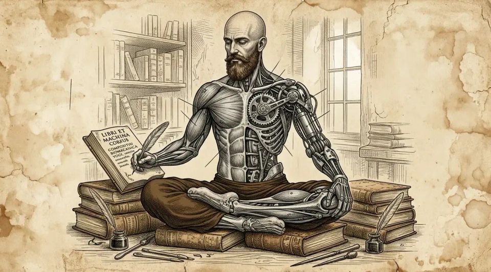 Scribe in padmasana - adobe firefly generated image