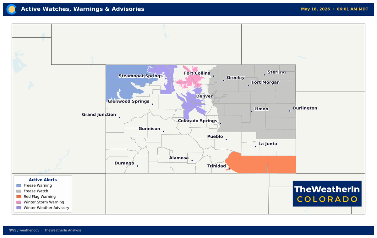 May Storm Brings Freeze Risk and Fire Danger