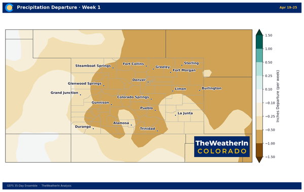 Colorado Weather Outlook: April 21–27 — Dangerous Fire Conditions Wednesday, Cooler Pattern Returns by Weekend