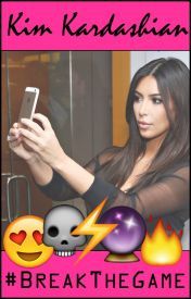  The cover of  Kim Kardashian: Break the Game , featuring Kim and a variety of emoji. 