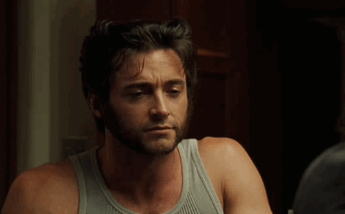 Animated gif of Hugh Jackman raising his eyebrows.