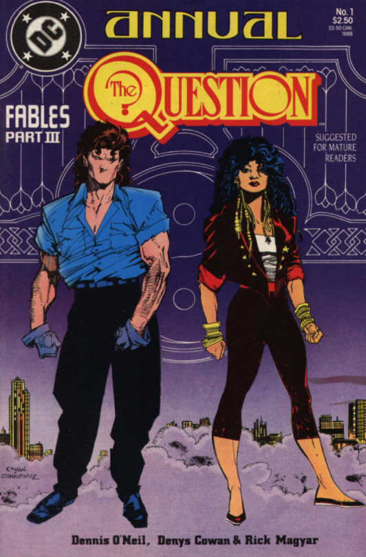  A cover of an issue of  The Question.  
