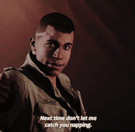  An animated gif of Lincoln Clay saying “Next time don’t let me catch you napping.” 
