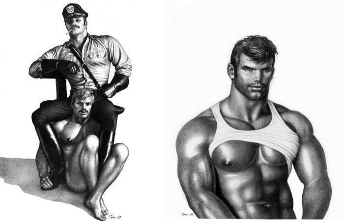  Two instances of Tom of Finland art—super masc gay men being super masc and naked. 