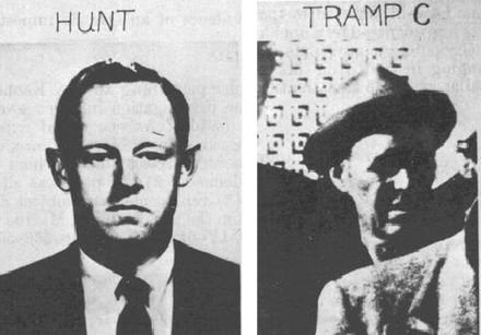 Side by side image of Elizabeth's cousin (CIA agent and Watergate orchestrator) E Howard Hunt vs "Tramp C" aka one of the figures at the scene at the JFK assassination.