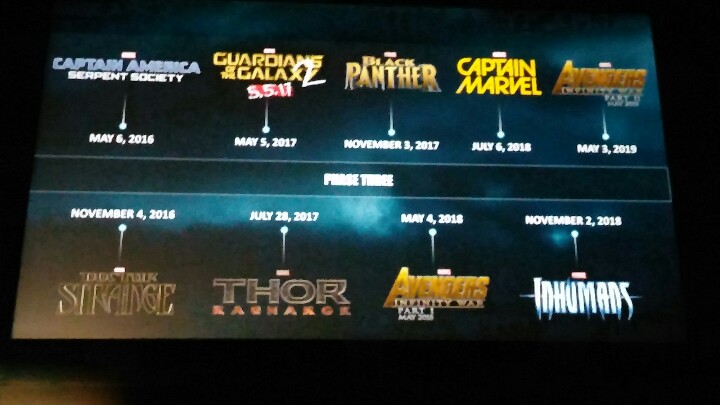  The original slide of the Phase 3 plan, as revealed by Kevin Feige. 