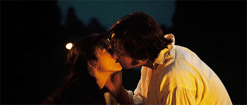 Animated gif of Elizabeth and Darcy kissing in the final shot of the Joe Wright Pride and Prejudice