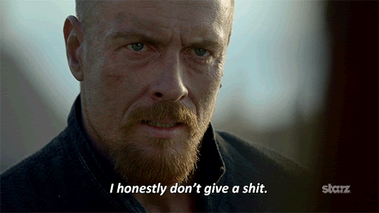  A gif of James Flint with the caption, "I honestly don't give a shit."