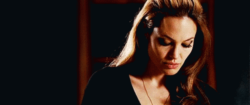 Animated gif of Angelina Jolie looking up