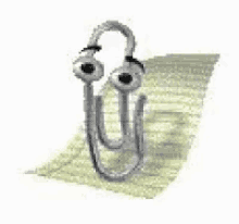 An animated gif of Microsoft's Clippy, waggling his eyebrows aggressively.