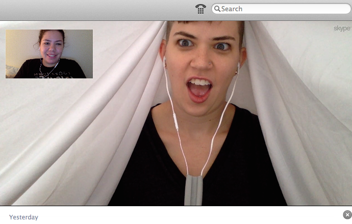  Flourish huddles under a sheet while recording, to improve sound quality. 