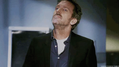 Animated gif of Dr. House bowing (mockingly)