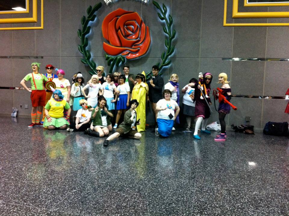 Photograph of a group of Homestuck cosplayers