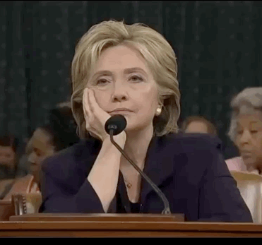  An animated gif of Hillary Clinton looking incredibly bored during the Benghazi hearings. 