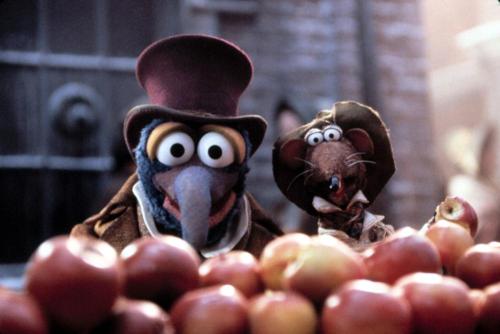  Gonzo and Rizzo in costume for  A Muppet Christmas Carol.  