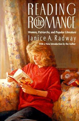 The cover for Reading the Romance featuring a drawing of woman reading a romance novel.