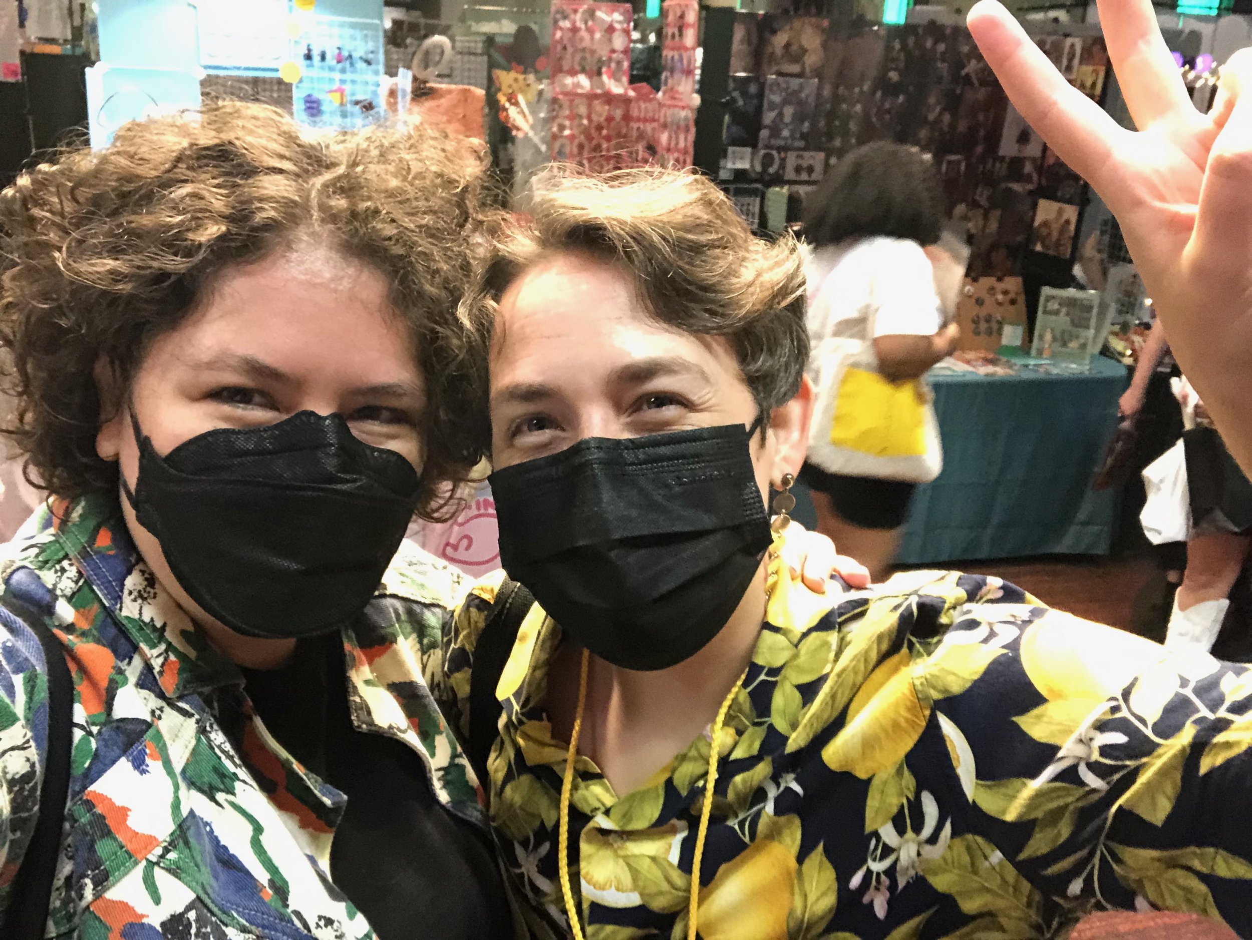 Photograph of Elizabeth and Maia at Flame Con