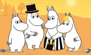 Four cute, hippo-like beings: Moomins! 