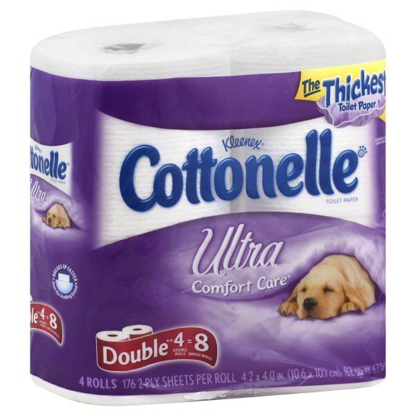 A four-pack of Cottonelle toilet paper