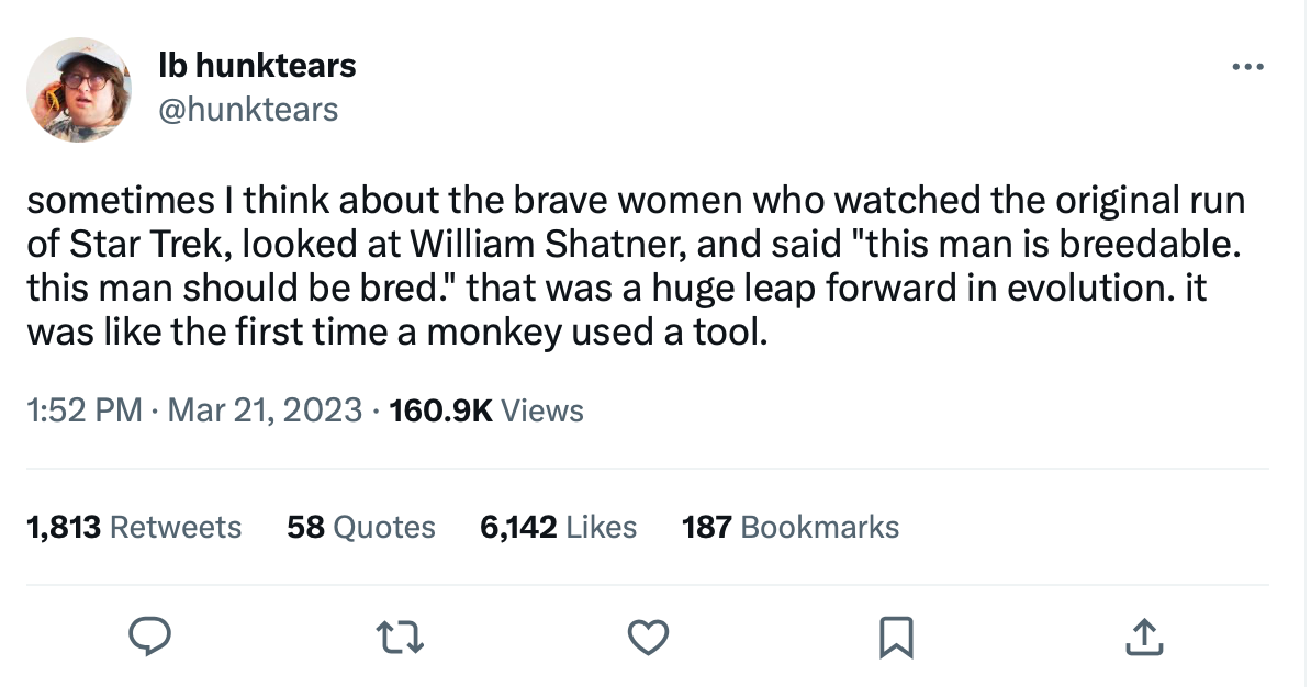 Screenshot of a tweet from @hunktears. Click through to read text (too long for Ghost, apologies)