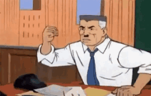 Animated gif of J Jonah Jameson (cartoon version) pounding the table.