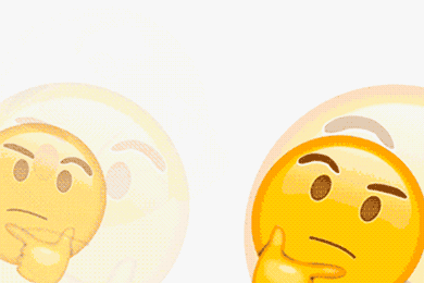 Animated gif of many thinking emojis flashing